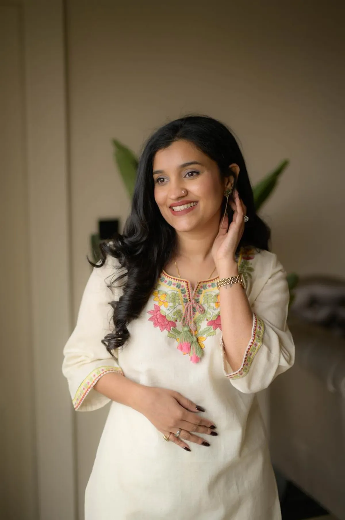White Cotton Straight Kurti