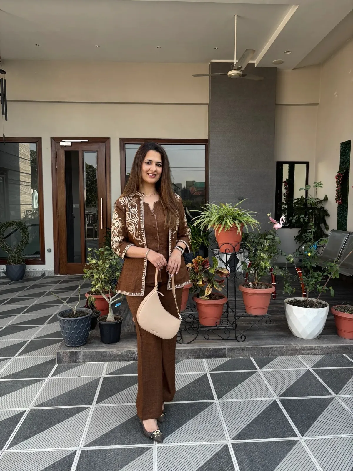 Beige Handloom Cotton Kurti