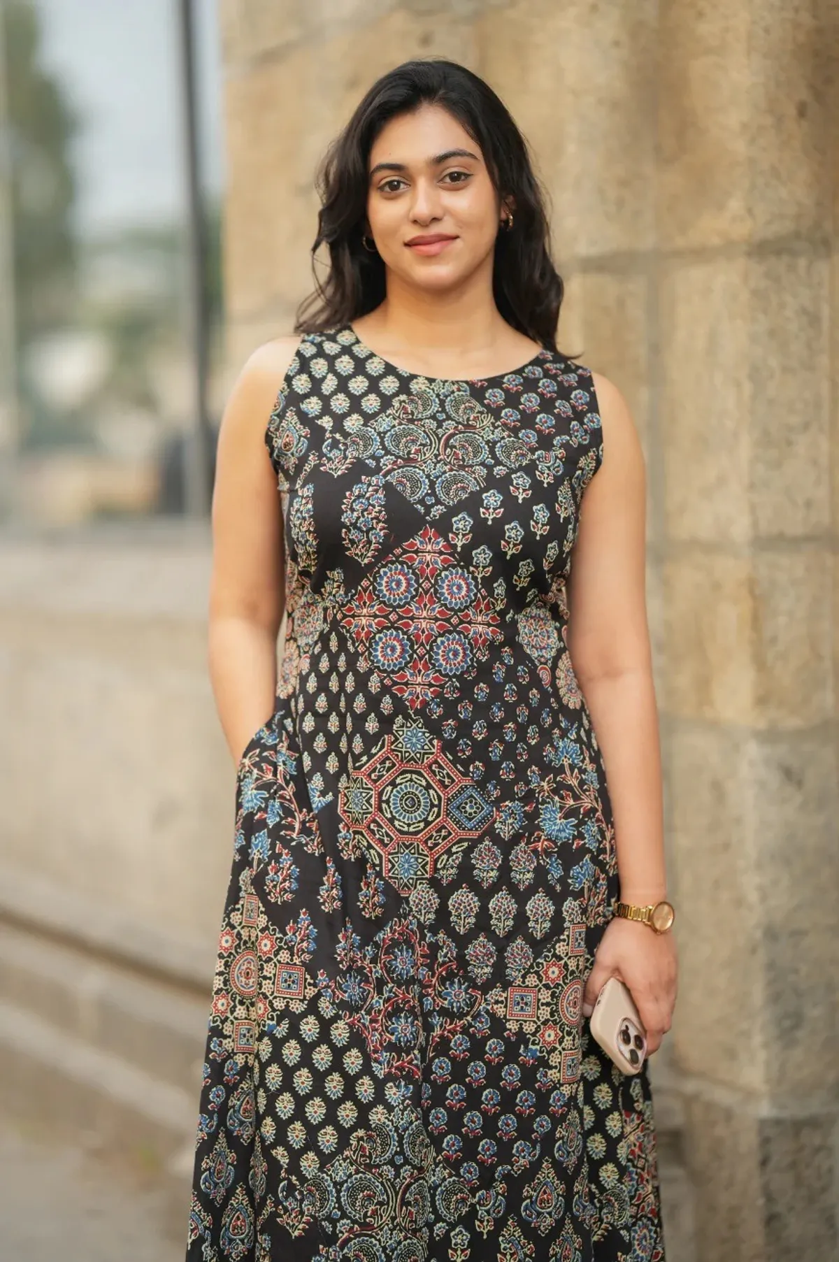 Indigo Block Print Casual Kurti